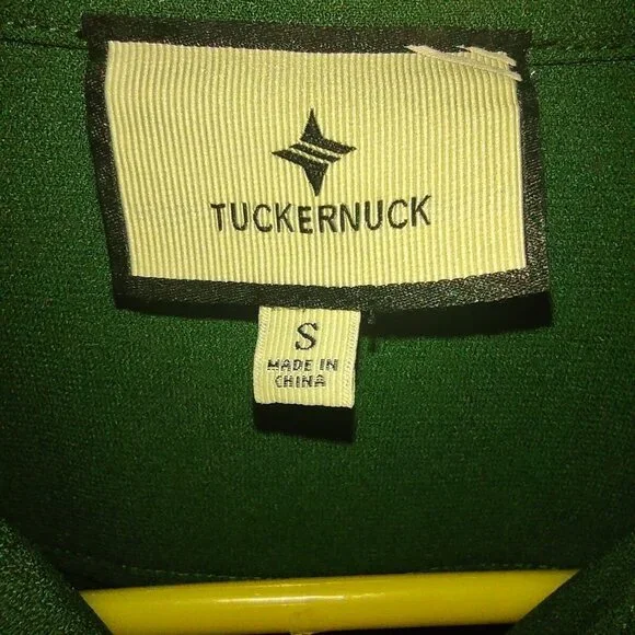 Tuckernuck Hunter Green Crepe Callahan Dress Size Small Swing Shirt Pockets - Picture 6 of 10